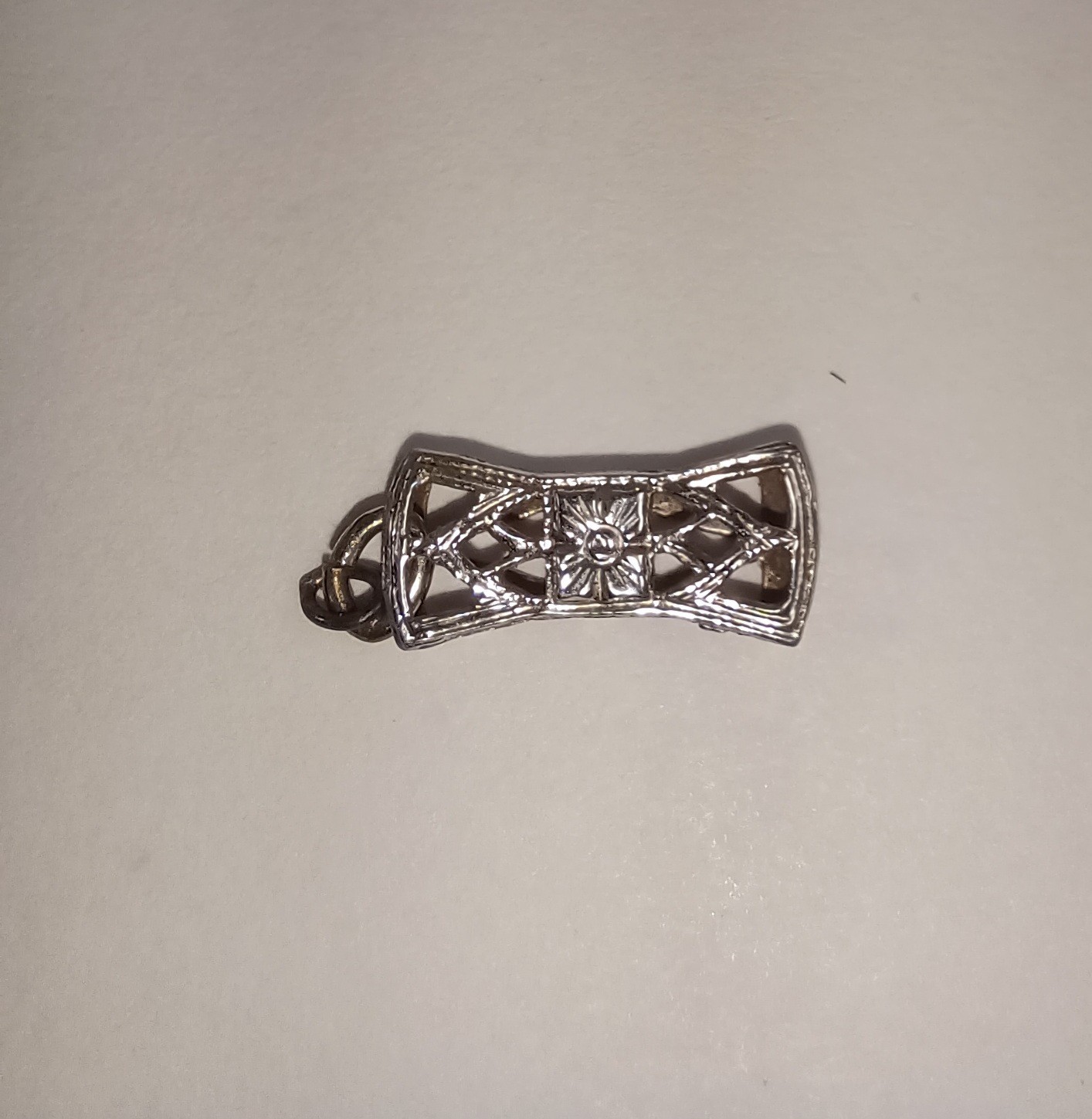 Vintage 14k White Gold Fishhook Clasp, Necklace Jewelry Clasp .31g