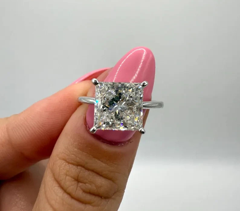 Lab Grown Diamond VS1/EF 1.00 Ct Princess-Cut Engagement Ring 14k White Gold