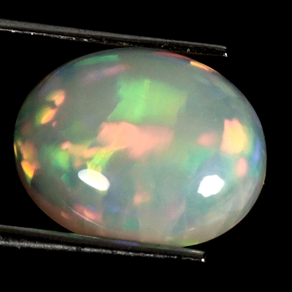 Oval AAA Floral Flash Play Of Color Crystal Fire Opal 3.10ct 12x10mm Gemstone