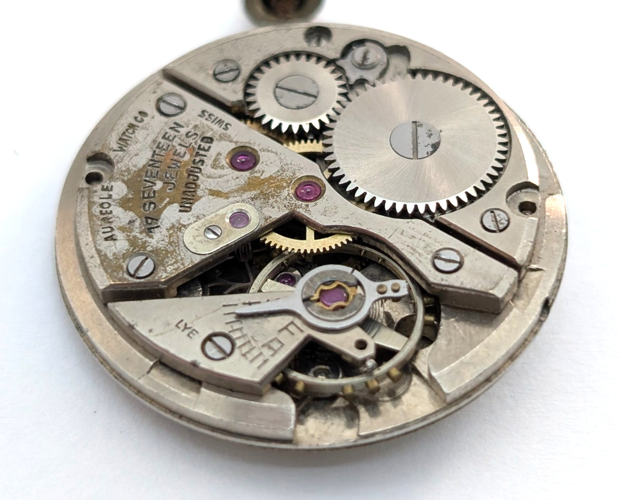HERALD Aureole 17j WWII Military Style Field Watch 26mm Movement PARTS or REPAIR