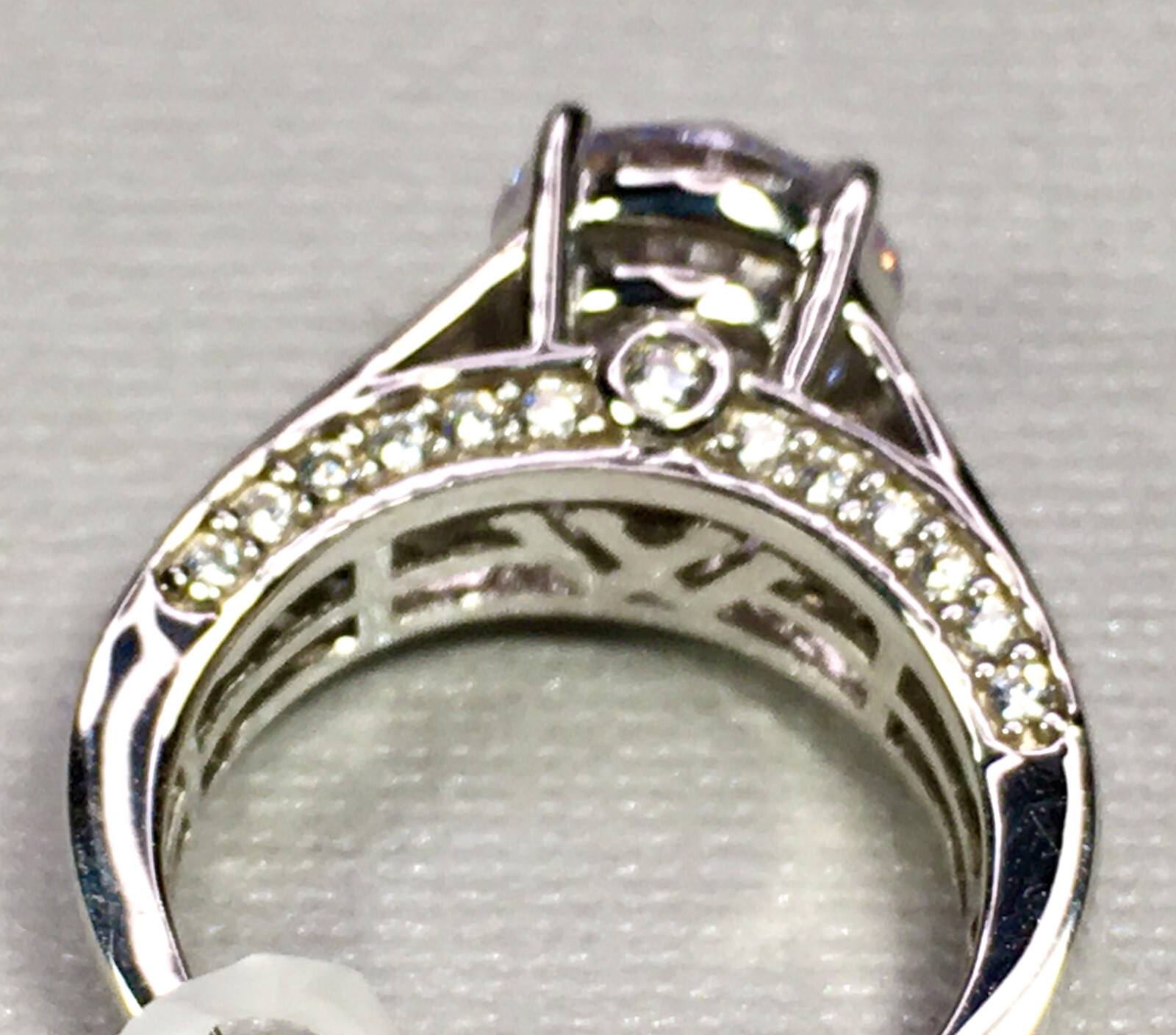 CHARLES WINSTON BELLA LUCE 7.83 CTW ZIRCONIA RHODIUM OVER STERLING RING SIZE 9