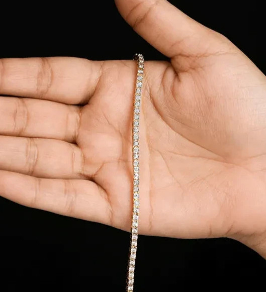 Wedding Festival sale ! Round Natural Diamond Tennis Bracelet 14k Yellow Gold