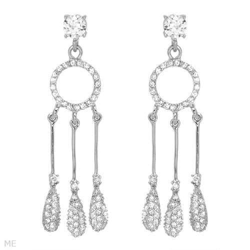 Lovely New Earrings W/ 8.26ctw CZ Made in 925 Sterling silver