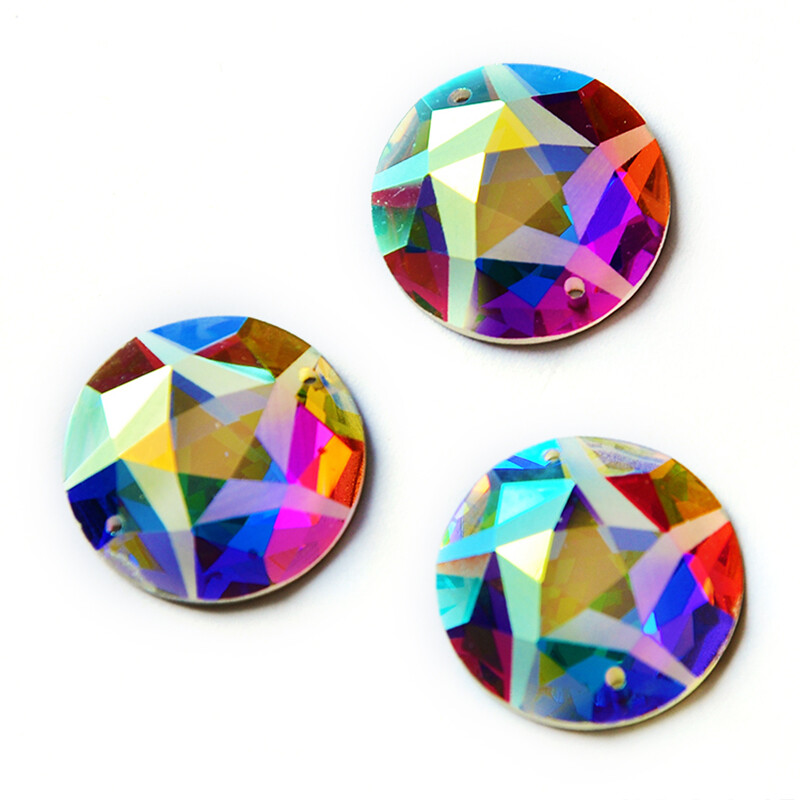 Round Multi-faceted Sew On Rhinestones Strass Garment Decoration Gym suit DIY