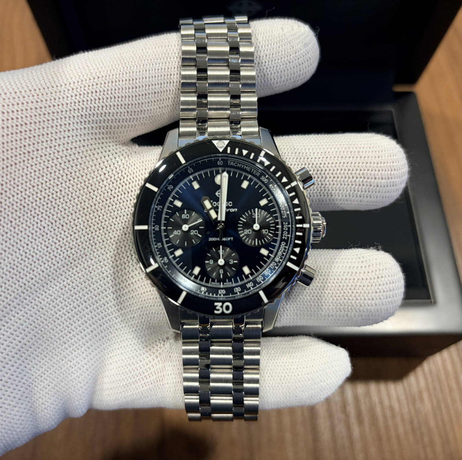 Zodiac Sea-Chron Blue Dial Stainless Steel 42mm Automatic Men’s Watch ZO3605