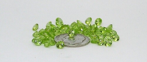 Lime Green Peridot Calibrated Gemstone Parcel, 4 mm Faceted Rounds, 17.95 Carats
