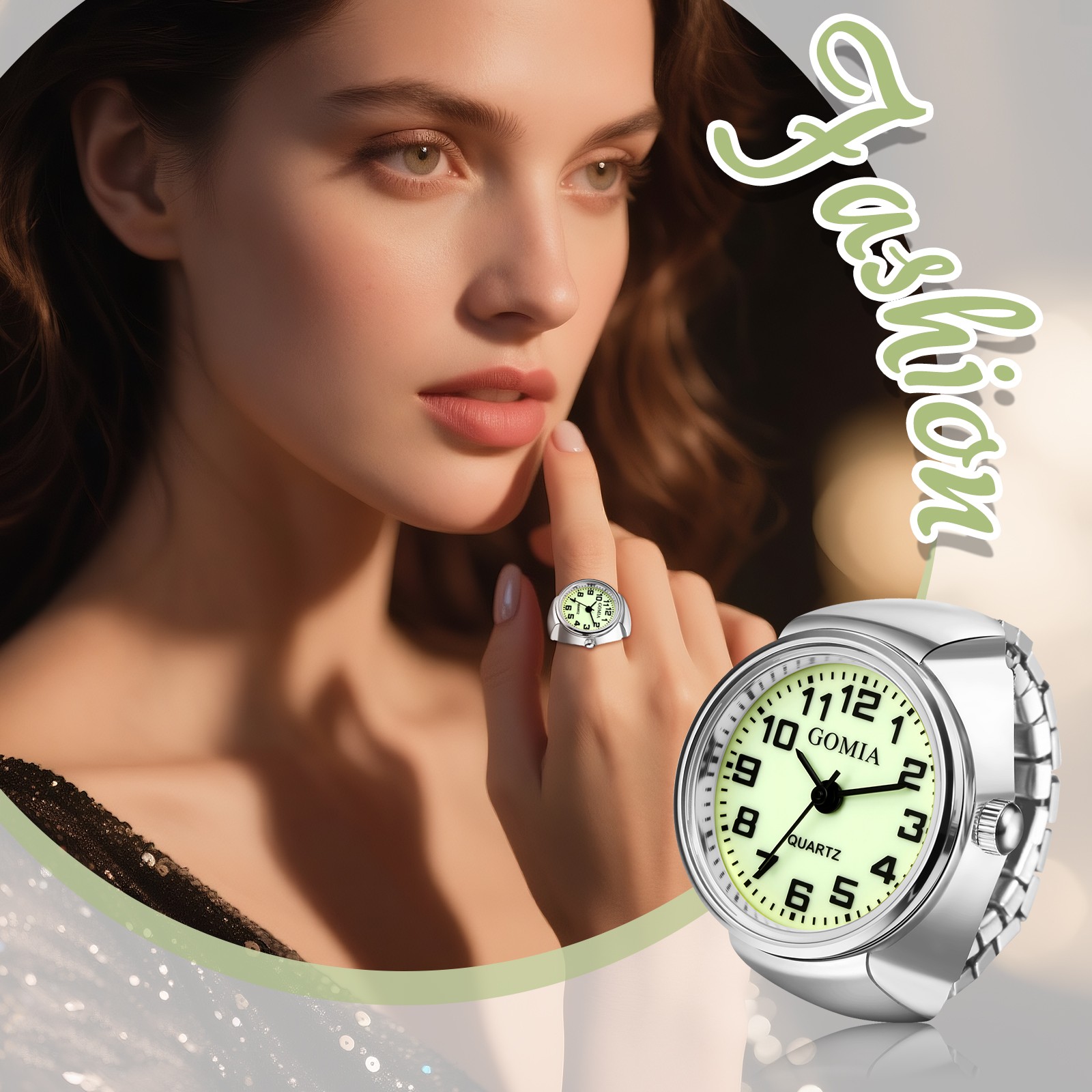 Luminous Elastic Finger Ring Quartz Watch Stretch Band Men Women Creative Gift