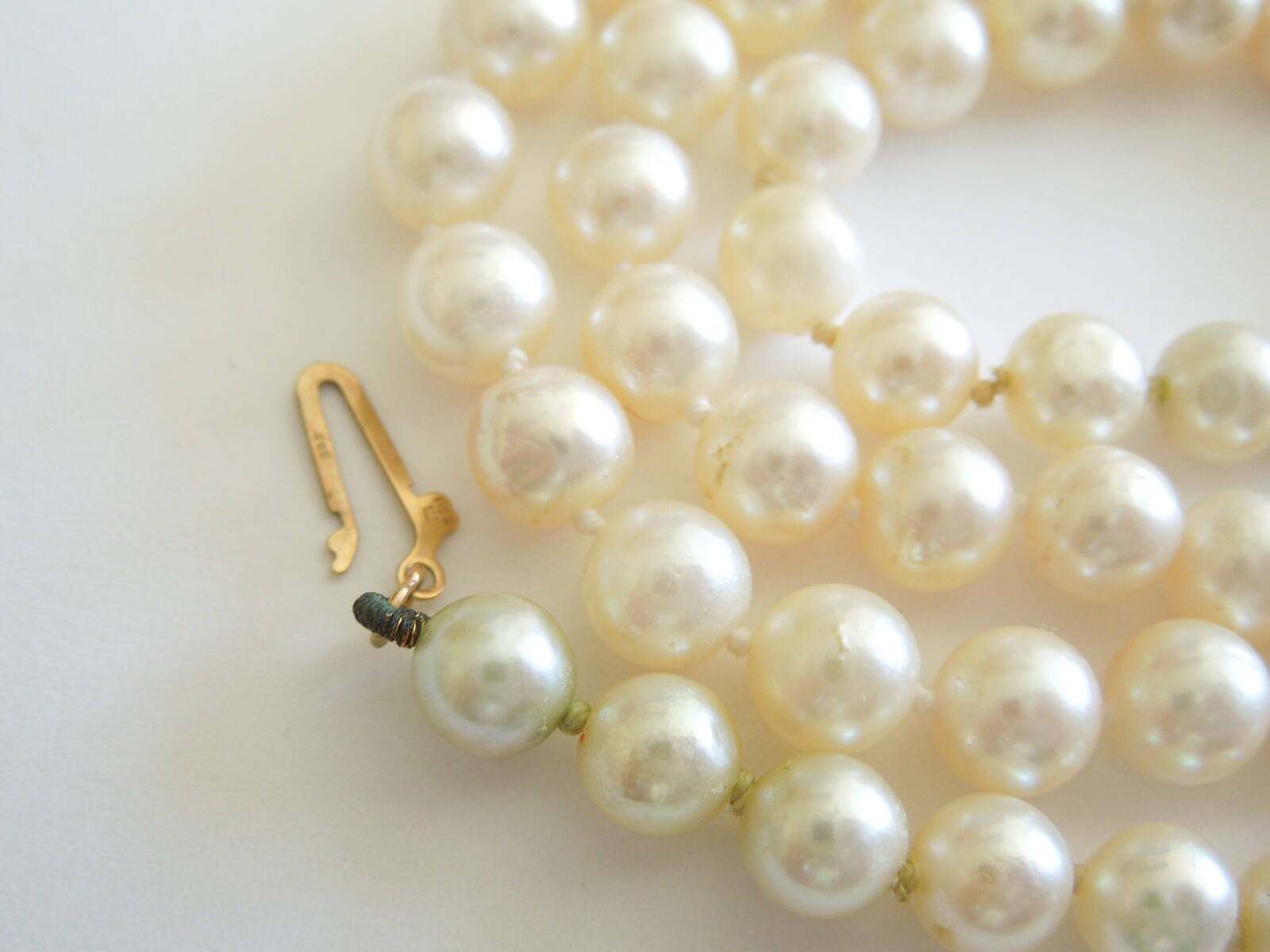 Necklace Pearls 14K 585 Gold Yellow Gold Clasp 19.7 g / Approx. 46 cm
