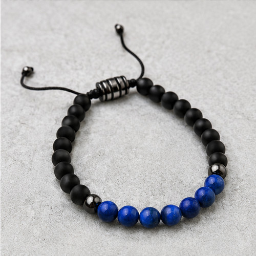 Avon Men’s Stainless Steel Genuine Lapis Bracelet New In Original Box Fast Ship