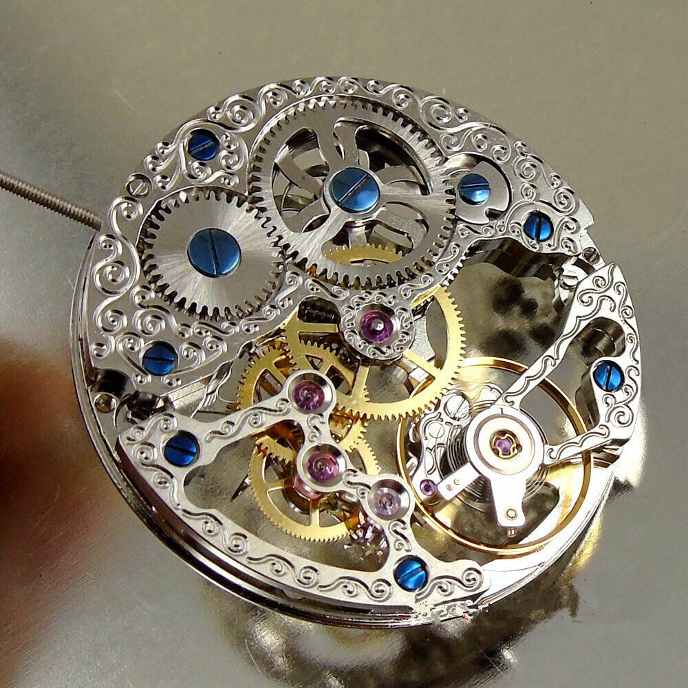 NEW 36.6mm Skeleton Hand Winding Mechanical Watch Movement For ETA 6498 6498-1