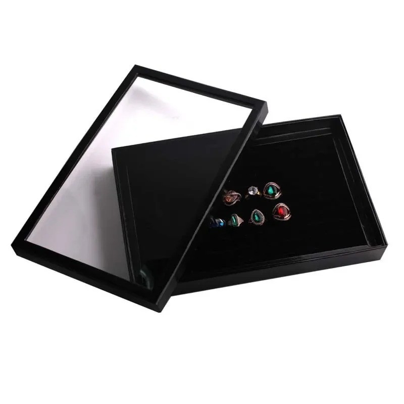 Jewelry Ring Display Organizer Tray Holder Earrings Storage Boxes Case