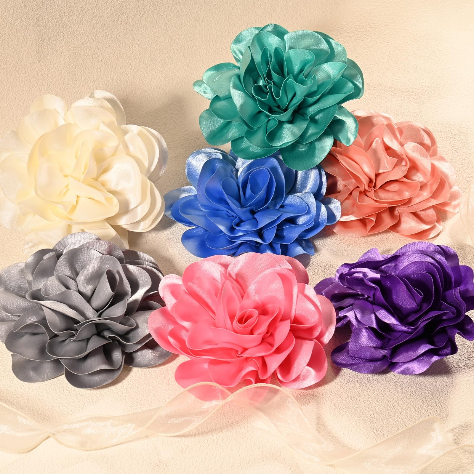M METERXITY Extra Large Rose Flower Brooches, 7.87 Inch Lapel Pins Dainty Sat…