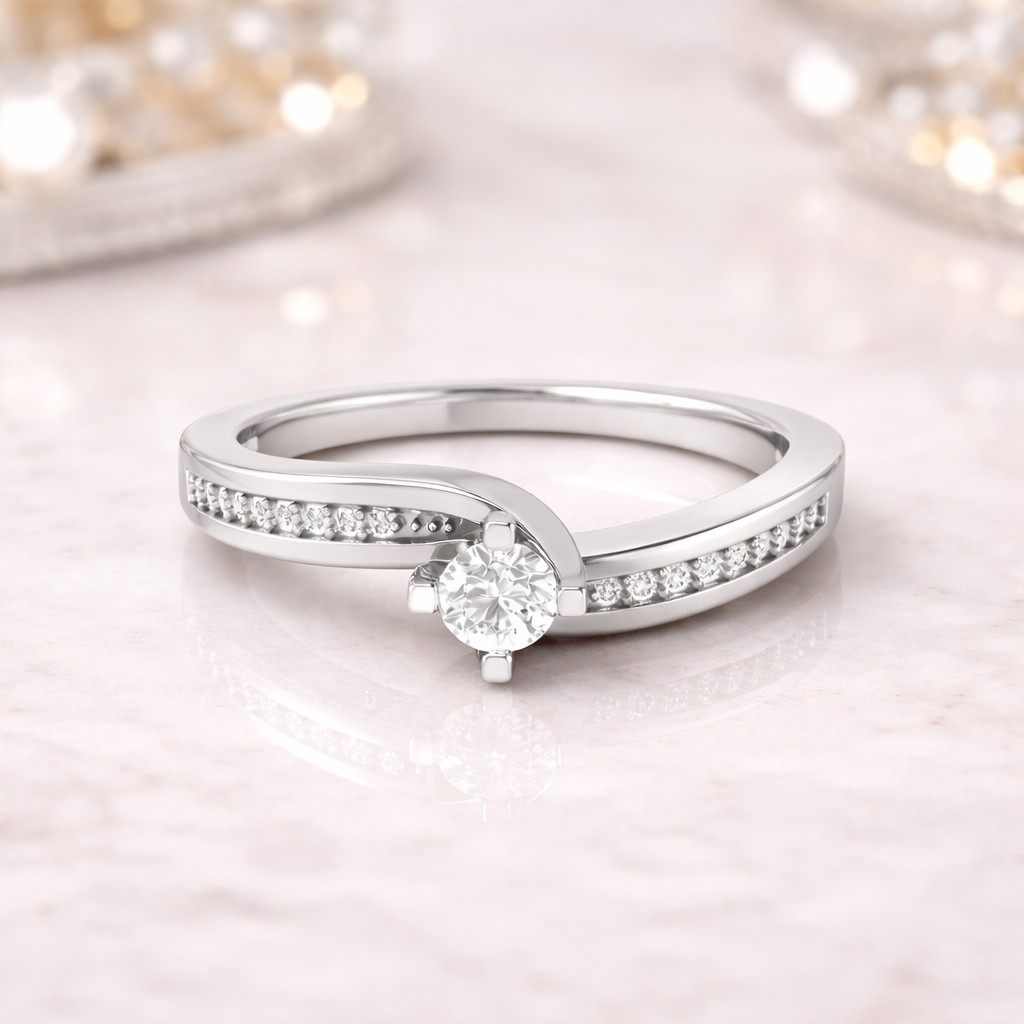 1.60 Ct Round Cut Natural Diamond Wedding Ring 14K White Gold Size 8