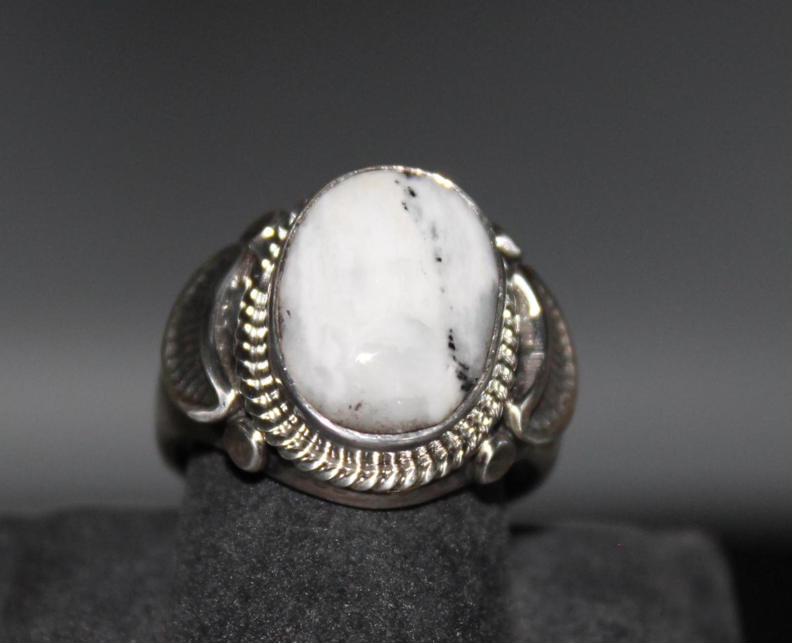 White Buffalo and Sterling Silver Ring Size varies