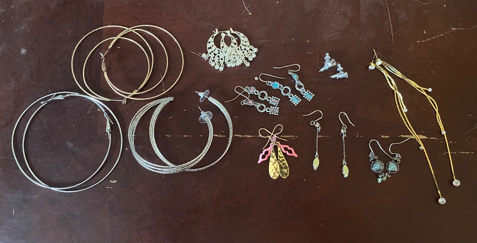 30+ pc Vintage Costume Jewelry Lot Boho Western Festival Earrings Necklaces Tiar