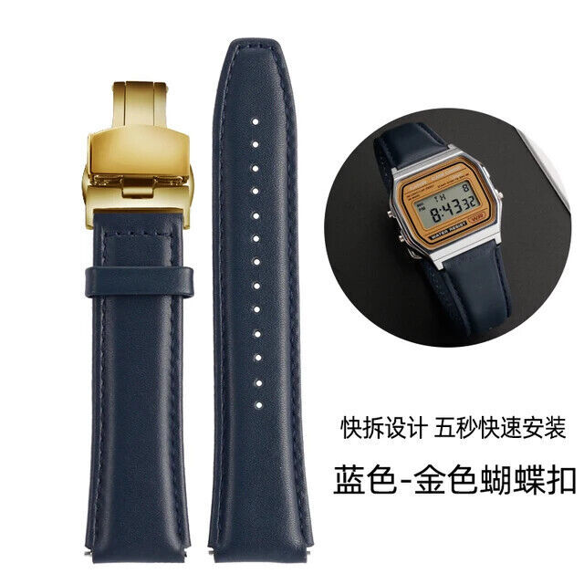 18mm Leather Watch Band Strap For Casio AE1200 A158W A168 AE-1200WHD Bracelet