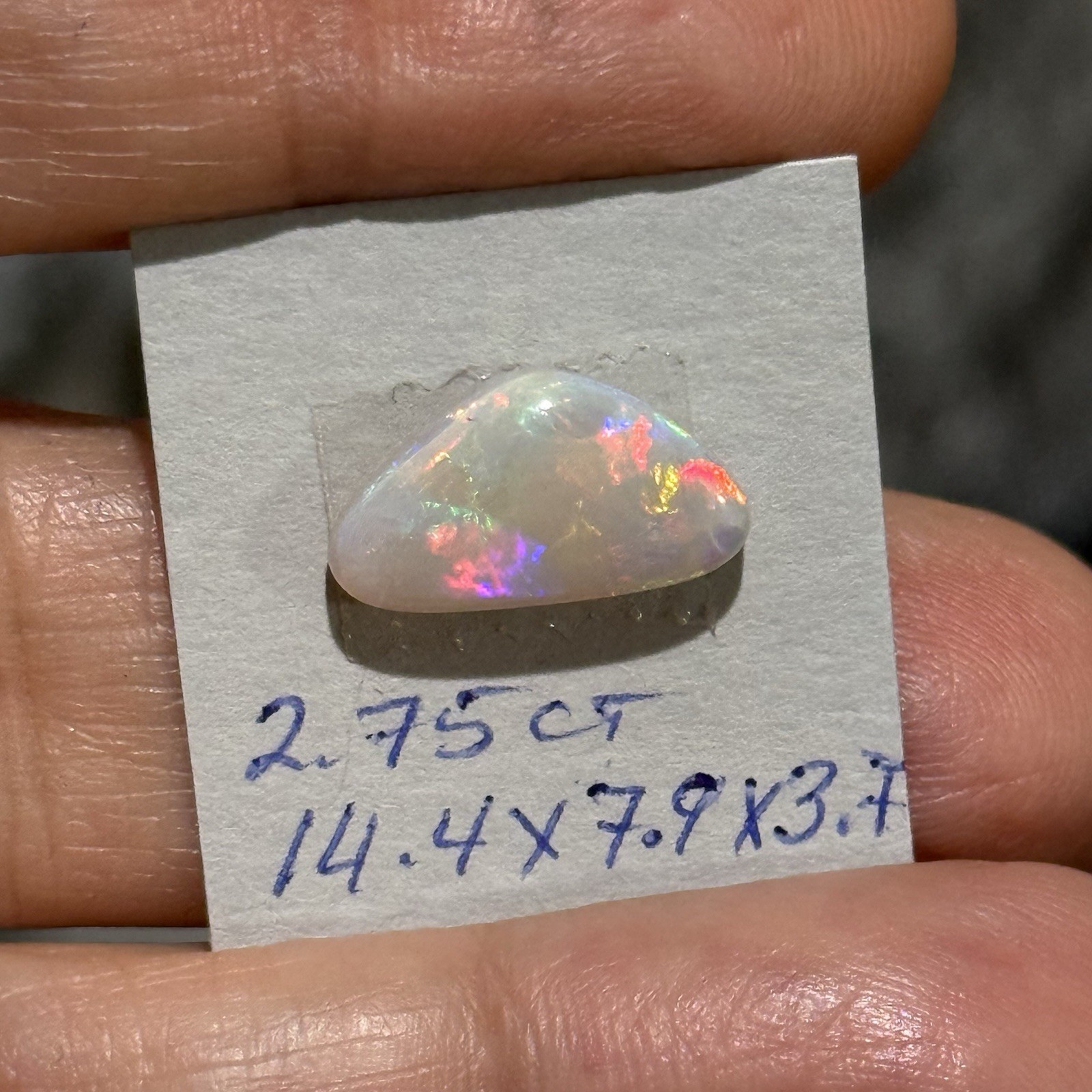 2.75ct 14.4×7.9×3.7mm Lightning Ridge Australian Crystal Opal Cabochon Gem