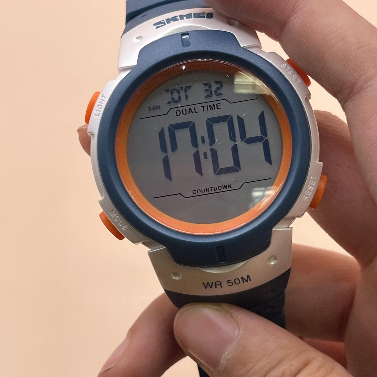 SKMEI Digital Sport Watch WR 50M Dual Time Countdown Blue 2304 Silicone