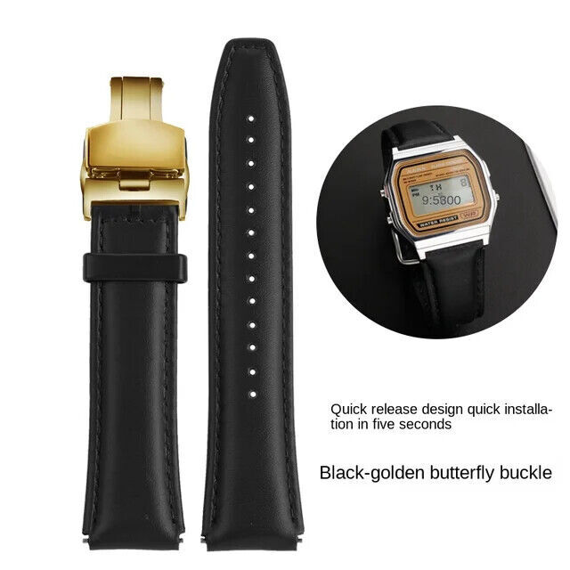 18mm Leather Watch Band Strap For Casio AE1200 A158W A168 AE-1200WHD Bracelet