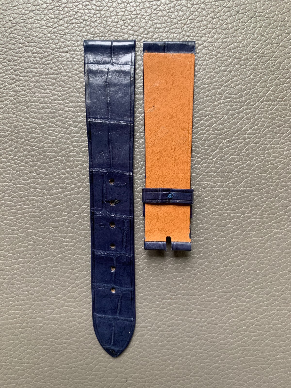 Navy Blue Genuine Leather Skin Watch Strap Band 10..17 18 19 20 21 22 23 24 26mm