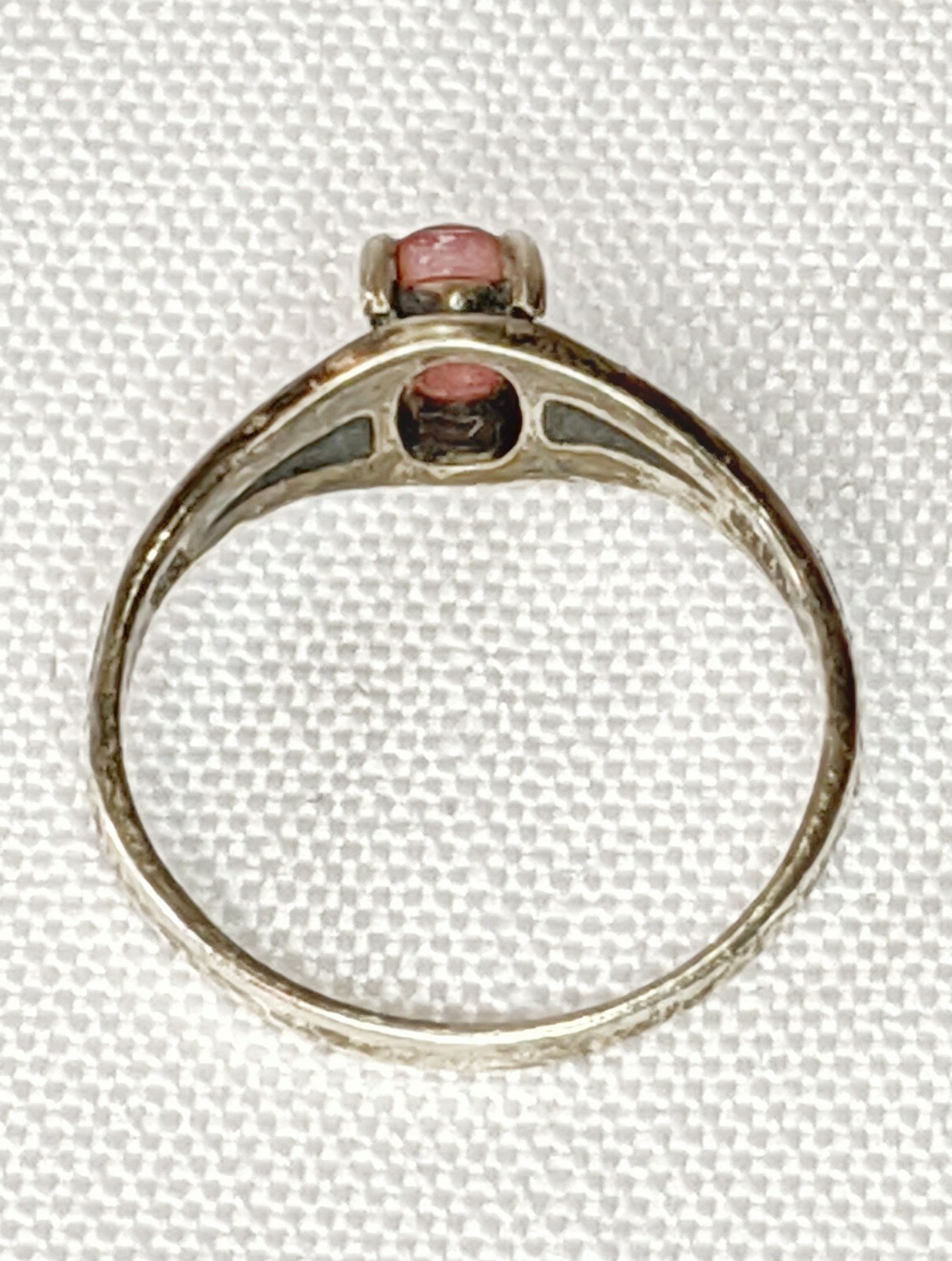 Vntg Sterling Silver Wheeler Manufacturing Apricot Mother of Pearl Ring SZ 5.75