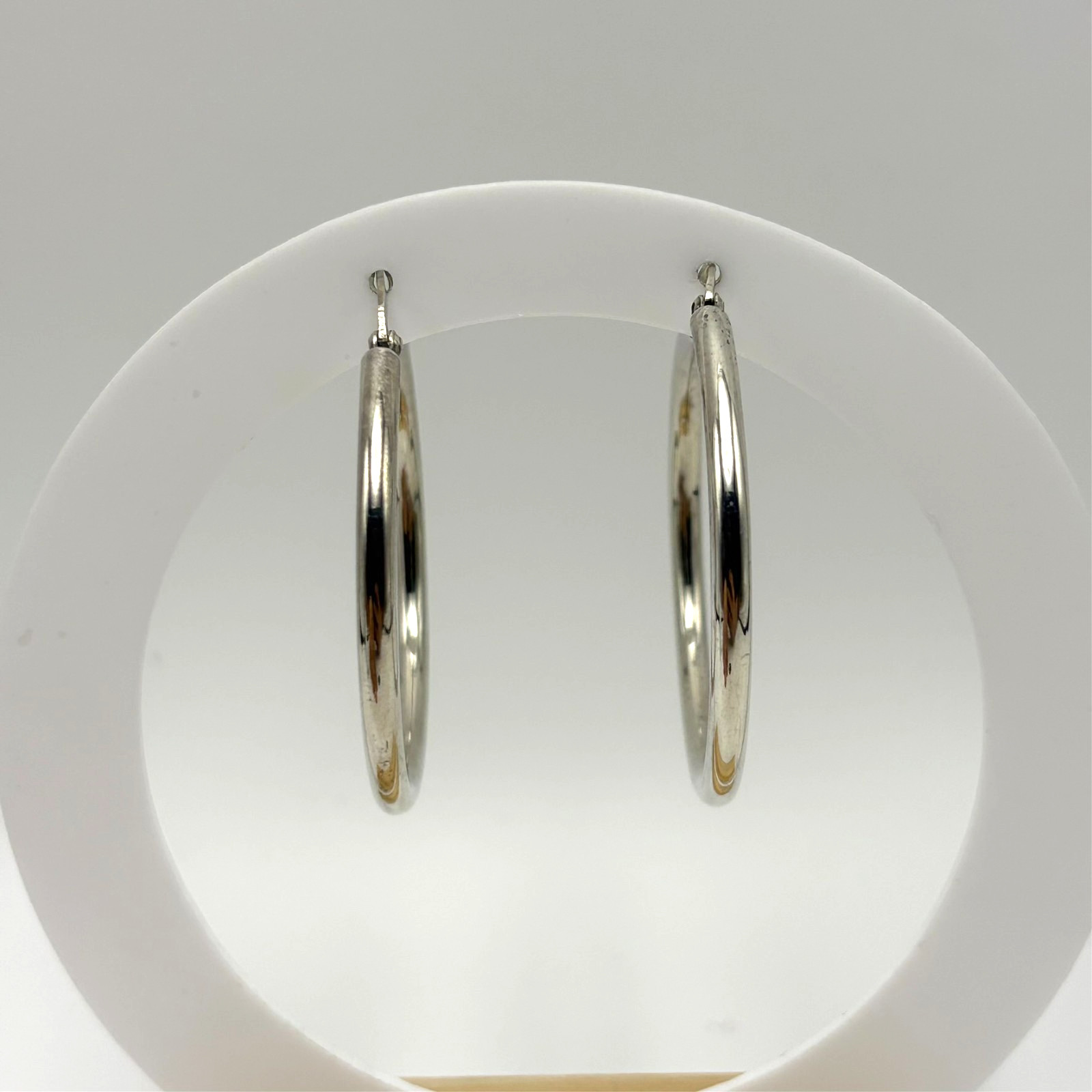 925 Sterling Silver Large Hoop Earrings 50mm Classic Round Endless Hoops