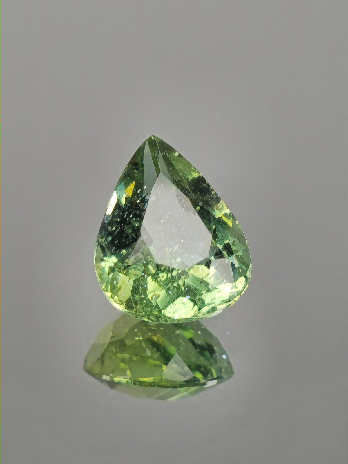 2.35 Carat Apatite Gemstone Unheated Pear Cut Beautiful Cloud Inclushions ✨️