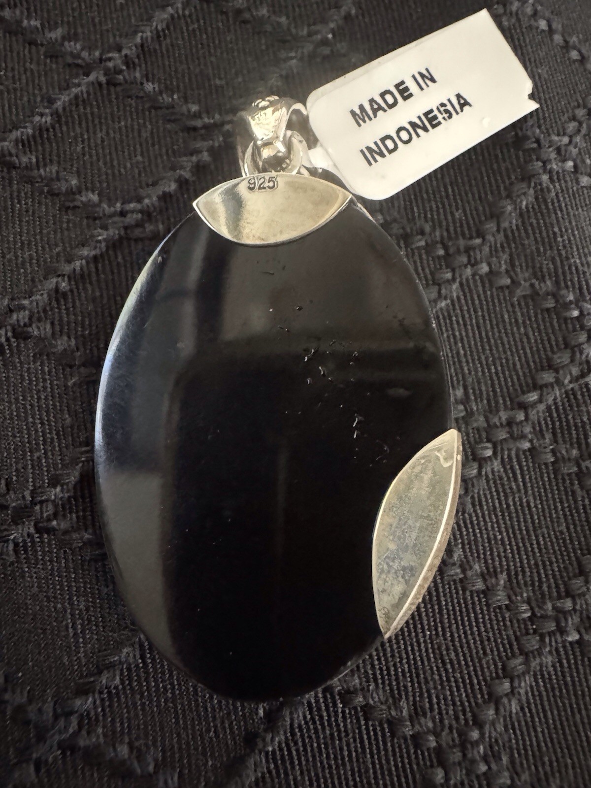 Sterling Silver Marked 925 Oval Abalone, Pendant, Bali Goddess