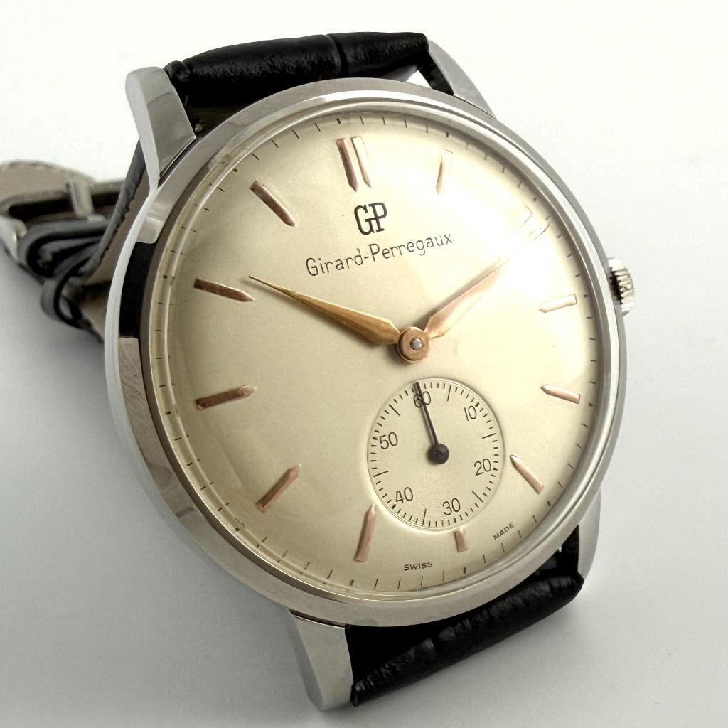 OVERSIZED GIRARD PERREGAUX MANUAL WIND DRESS VINTAGE GENTS WATCH STAINLESS STEEL