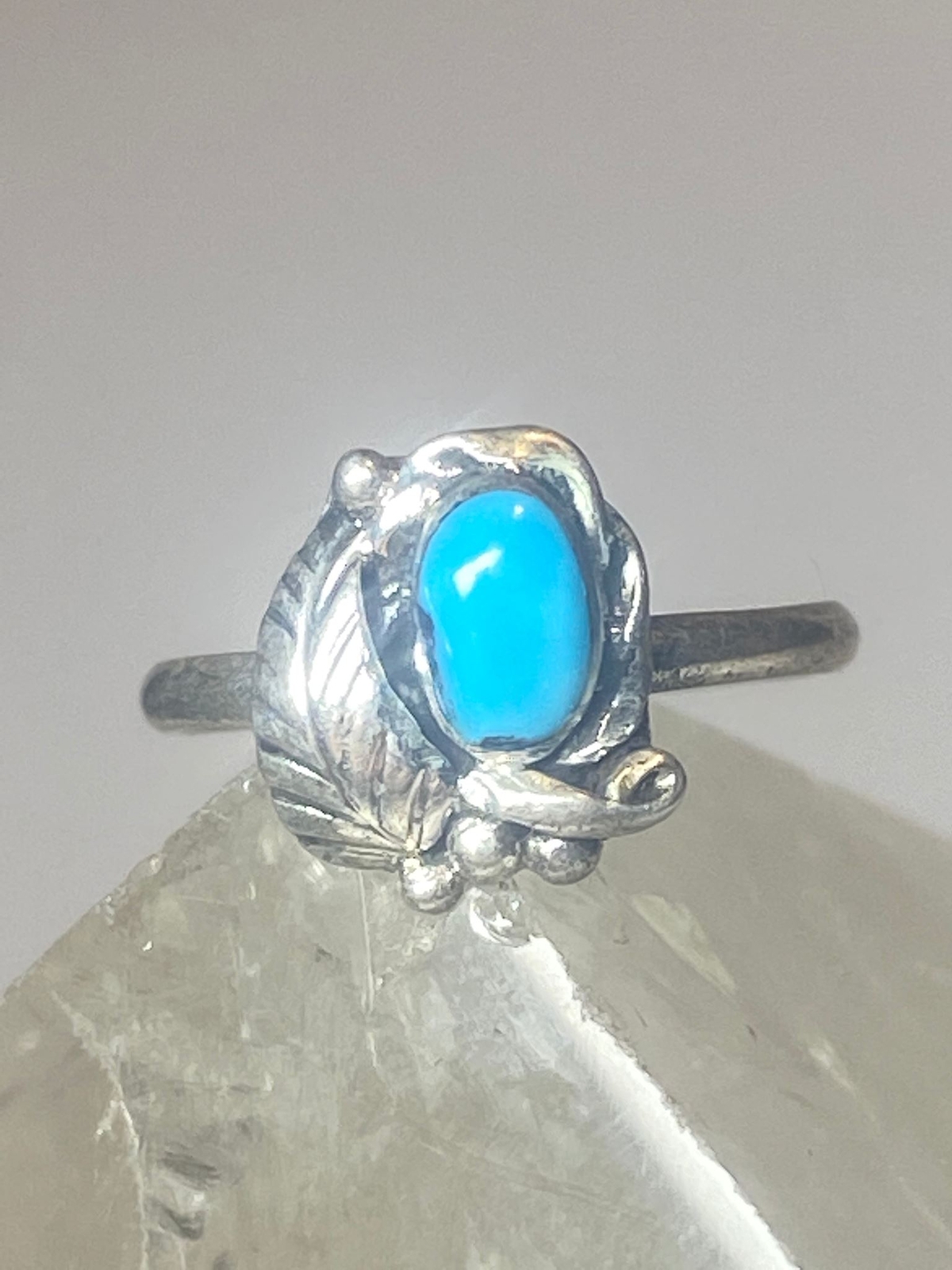 Turquoise ring southwest pinky floral leaves blossom baby children women girls