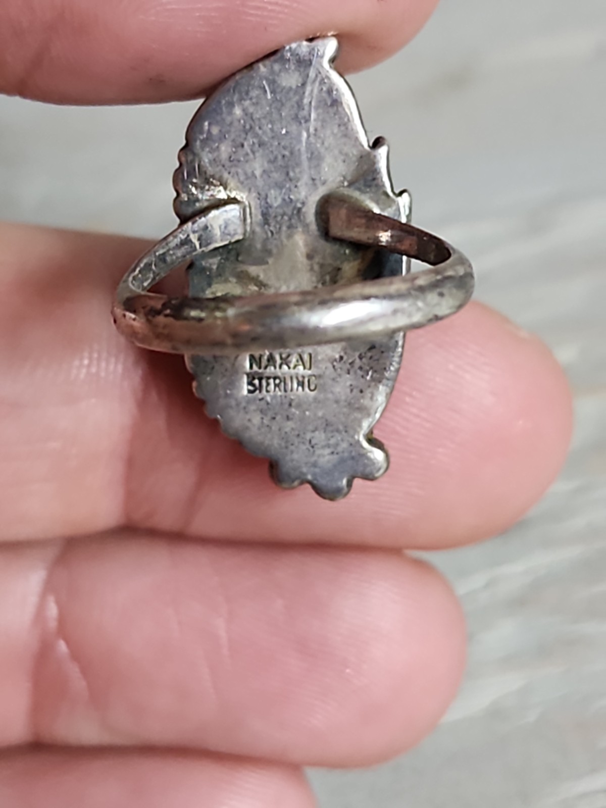 Navajo Sterling Silver Sugilite Ring Signed Nakai Size 7 Vintage Antique Estate