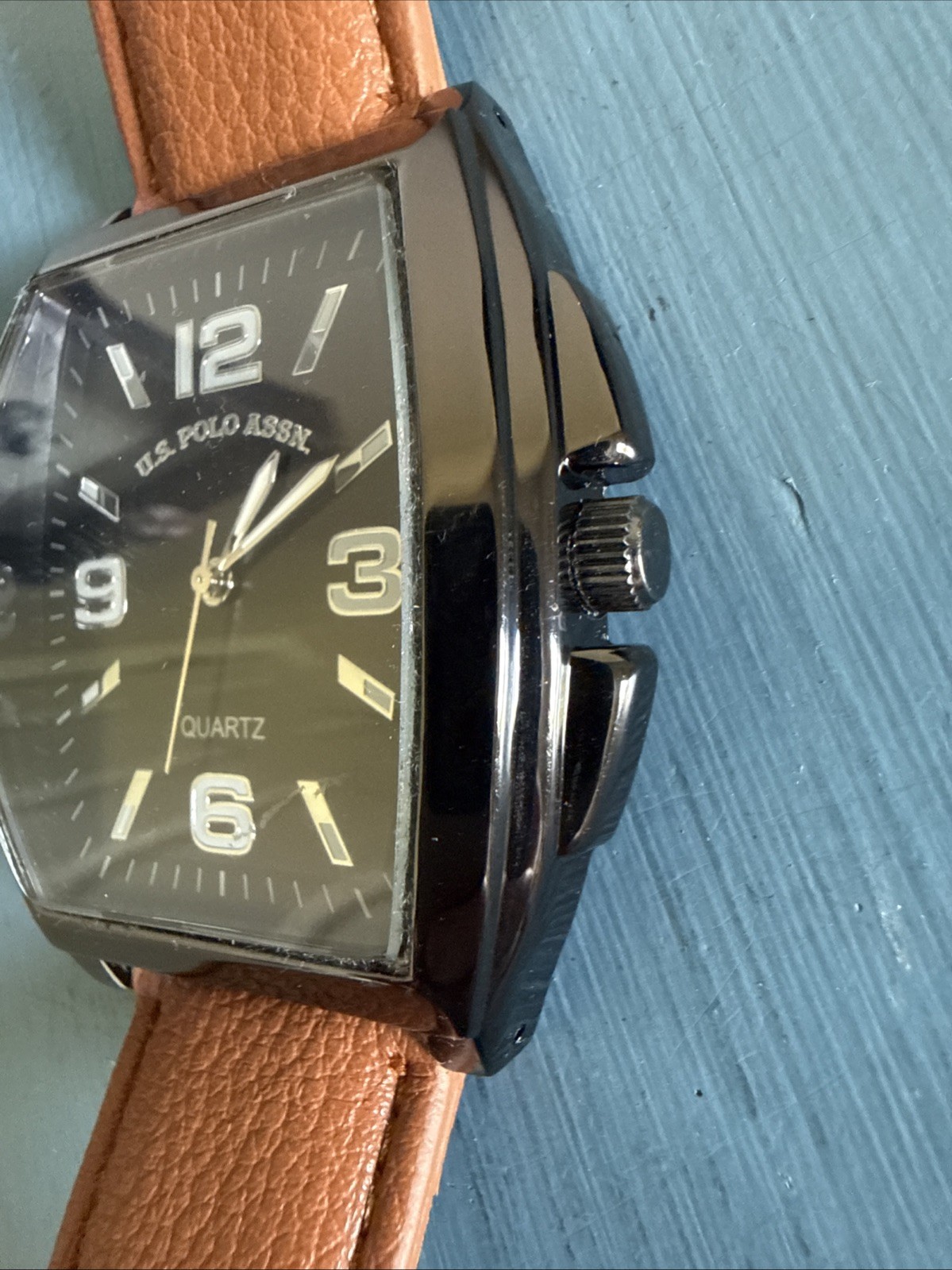 U.S. Polo Assn. Quartz SR626SW Stainless Steel Wrist Watch for Men Leather Band