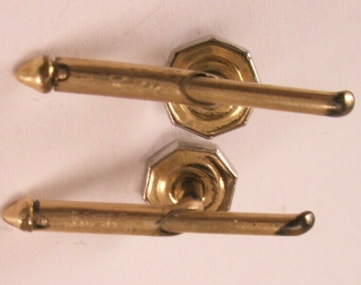 SINGLES(2) 1/4″ Gray Octagon MOP Larter Sons RGP Vintage Formal Tux Studs c209