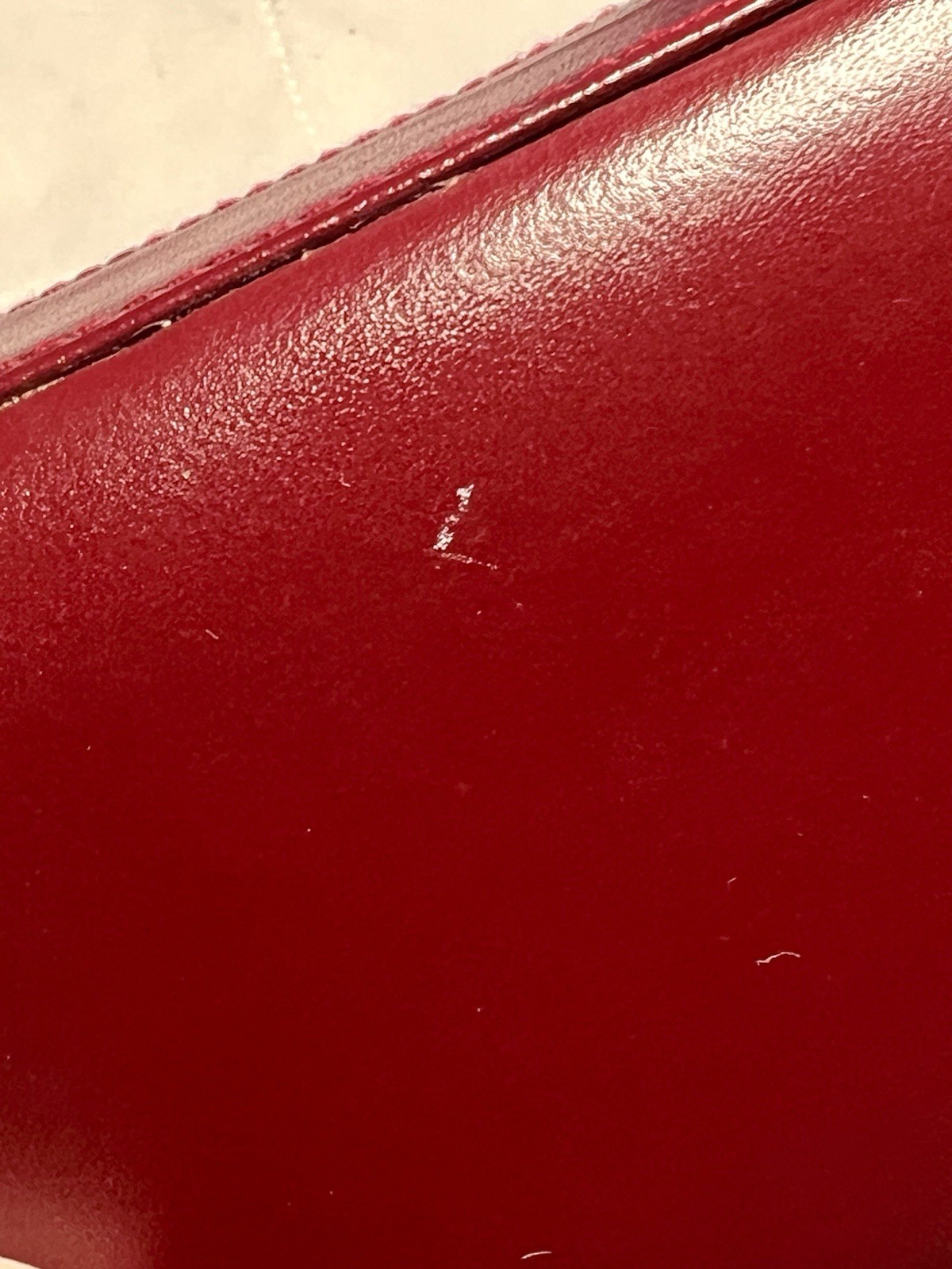 Wolf Designs Jewelry Travel Case Leather Zip Vintage Two Sides Red Hard Case
