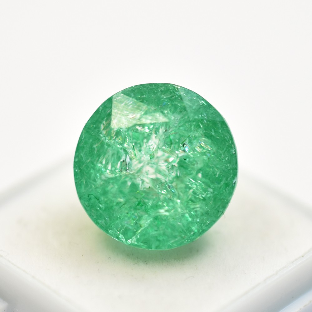 NATURAL Green Emerald 22 Ct CERTIFIED Round Cut Loose Gemstone FREE Delivery