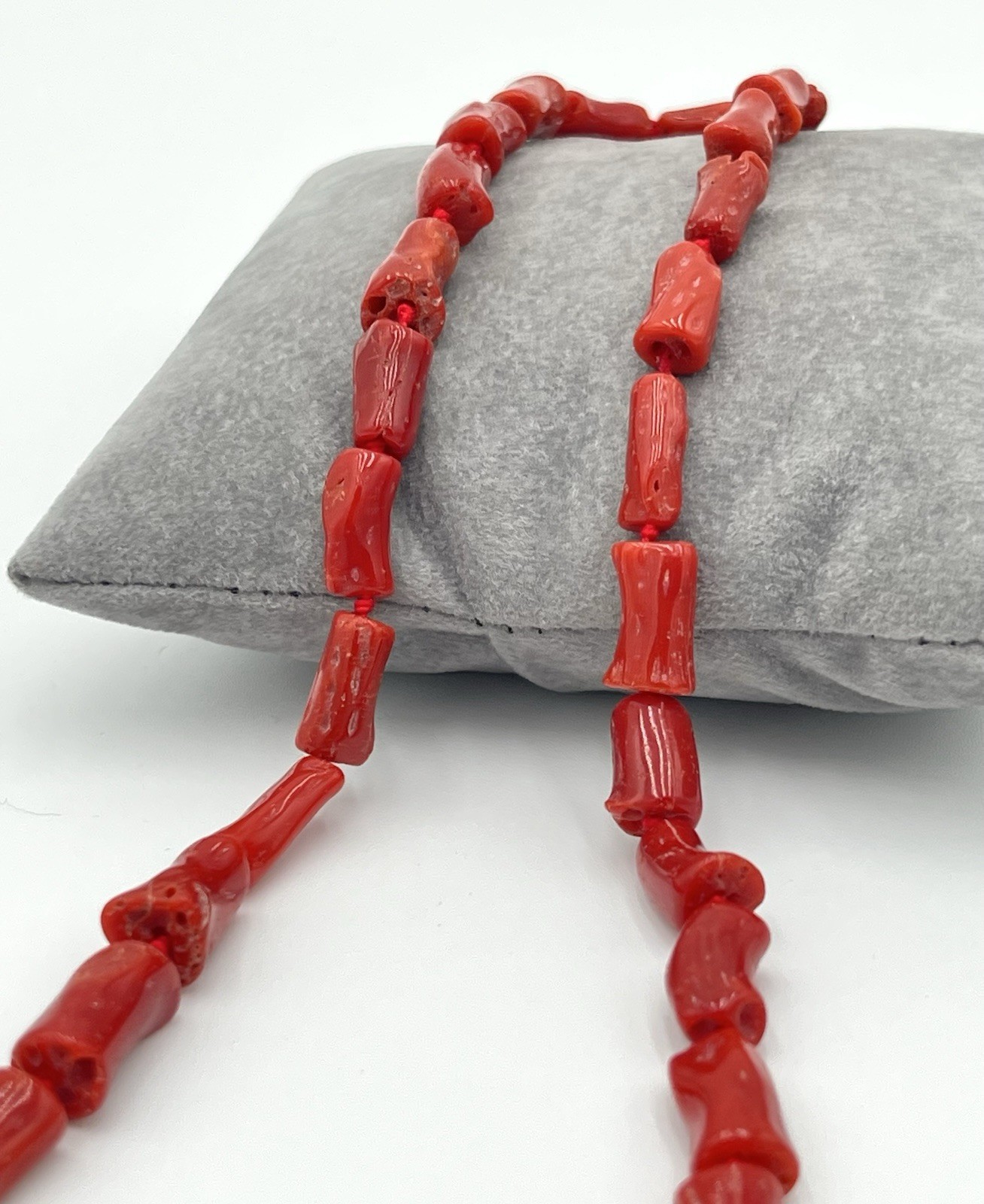 Natural Mediterranean Red Coral Necklace 65cm 39.7g Cannettoni Made In Italy