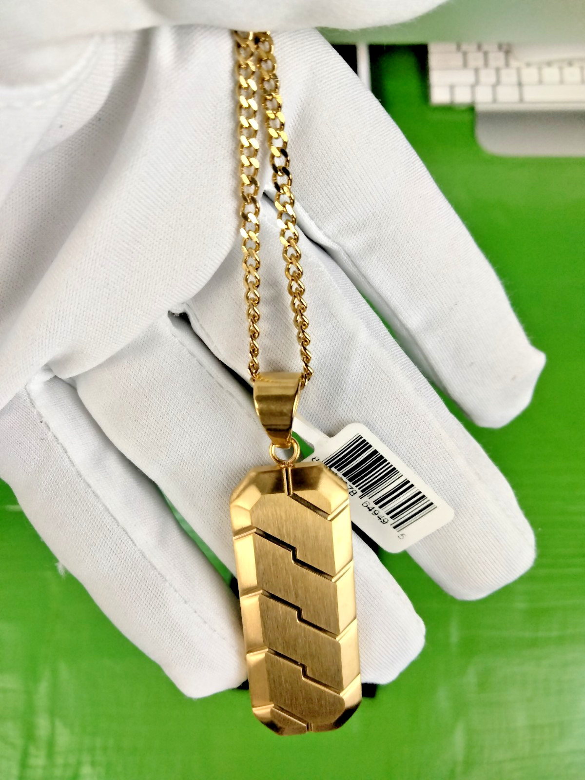 Invicta Elements Modern Men Gold Tone SS Pendant + Chain In Black Jewelry Pouch