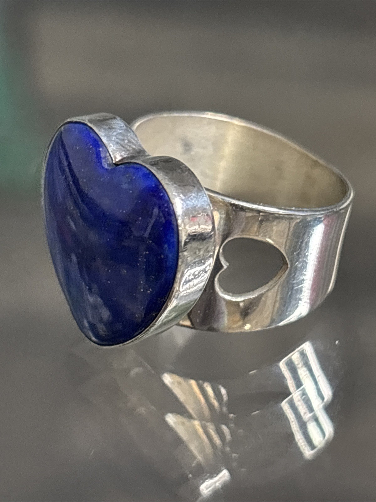 MINE FINDS BY JAY KING DTR Lapis Lazuli Heart Sterling Silver Ring Size 8