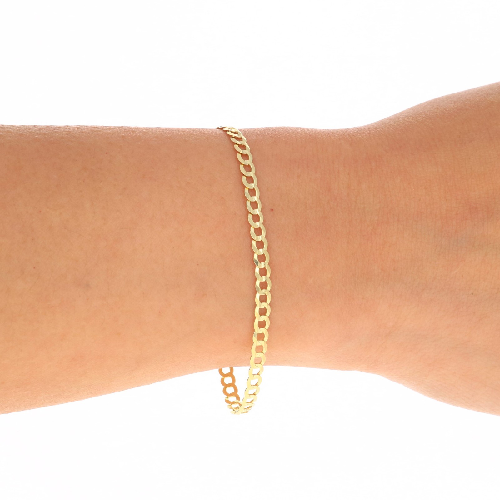 14K Yellow Gold Solid 2.5mm-12mm Cuban Curb Chain Link Bracelet Men Women 7″- 9″