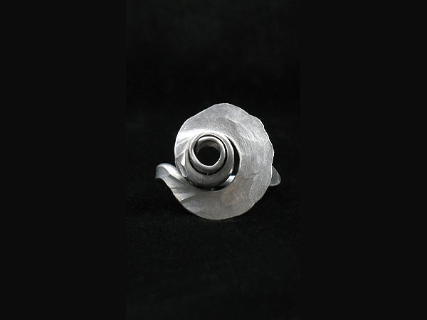 ANTIJOYAS Handmade ART-2-WEAR Hammered Aluminum TCHAI NECKLACE 3D Swirl SEC38