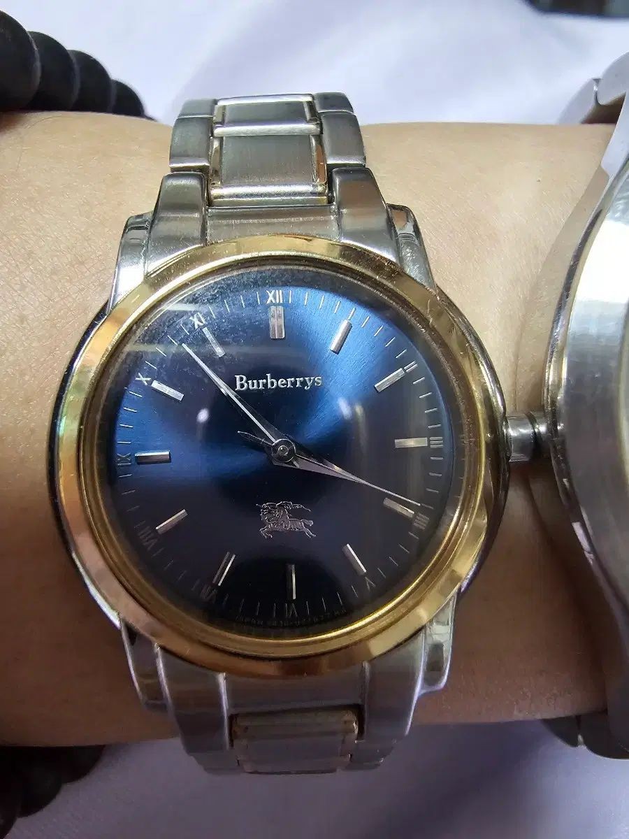 Burberry Watch 2 piece Set Blue Dial Denim Version Metal Watch