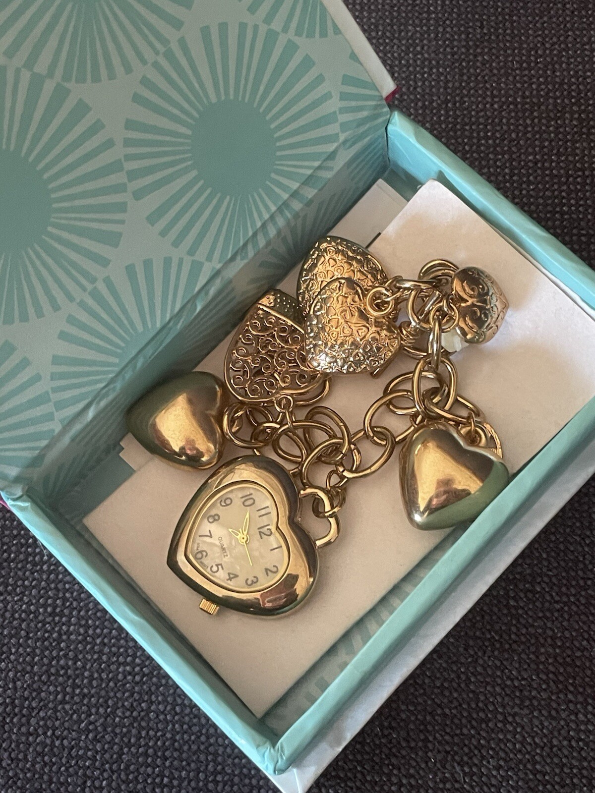 Heart Charm Bracelet W/heart Watch See details (J-12)