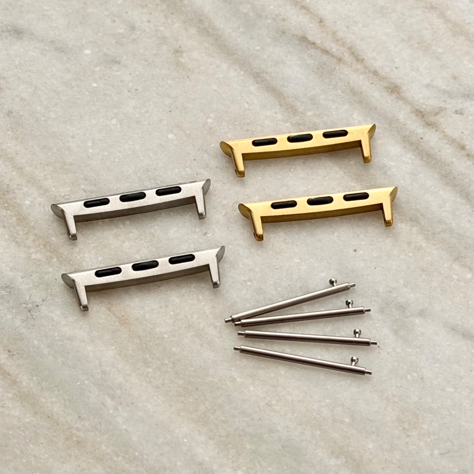 Apple Watch Band Connectors, 24mm Strap Adapters, Stainless Steel, Gold, Silver