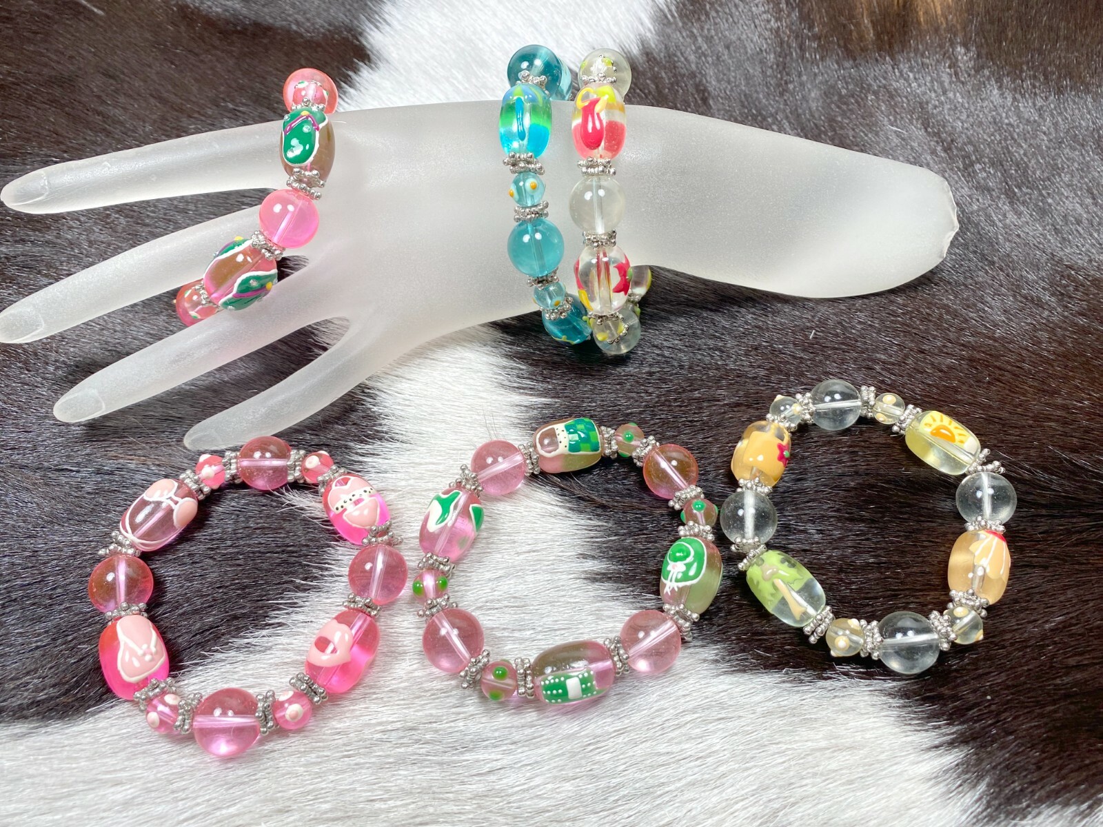 Beach Bracelets Jewelry Wholesale Bracelet Lot of 6 Beaded Stretch Bracelets