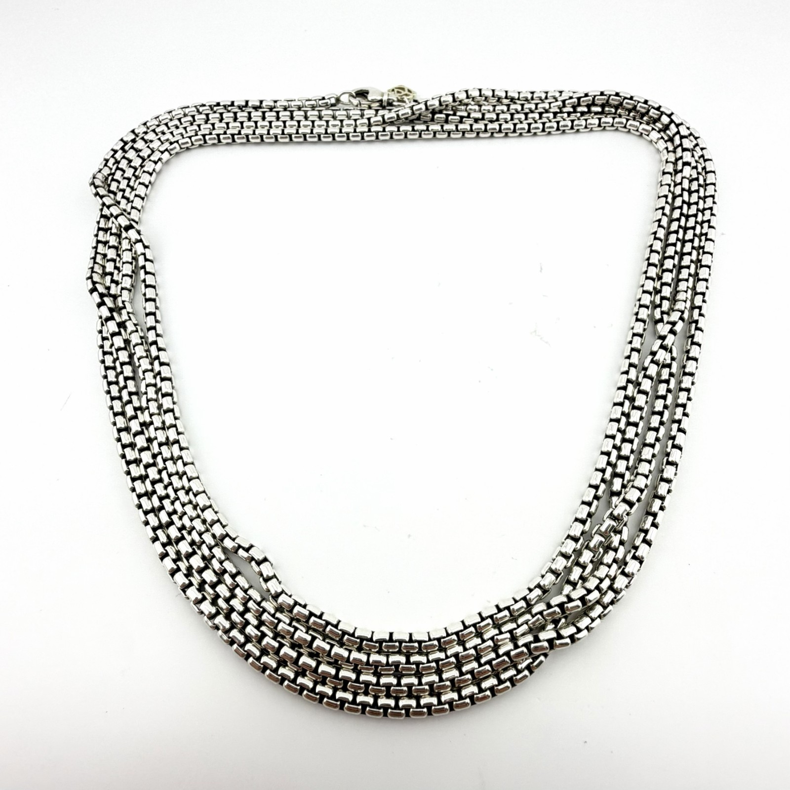DAVID YURMAN 3.6 MM 72 INCH BOX CHAIN NECKLACE STERLING SILVER