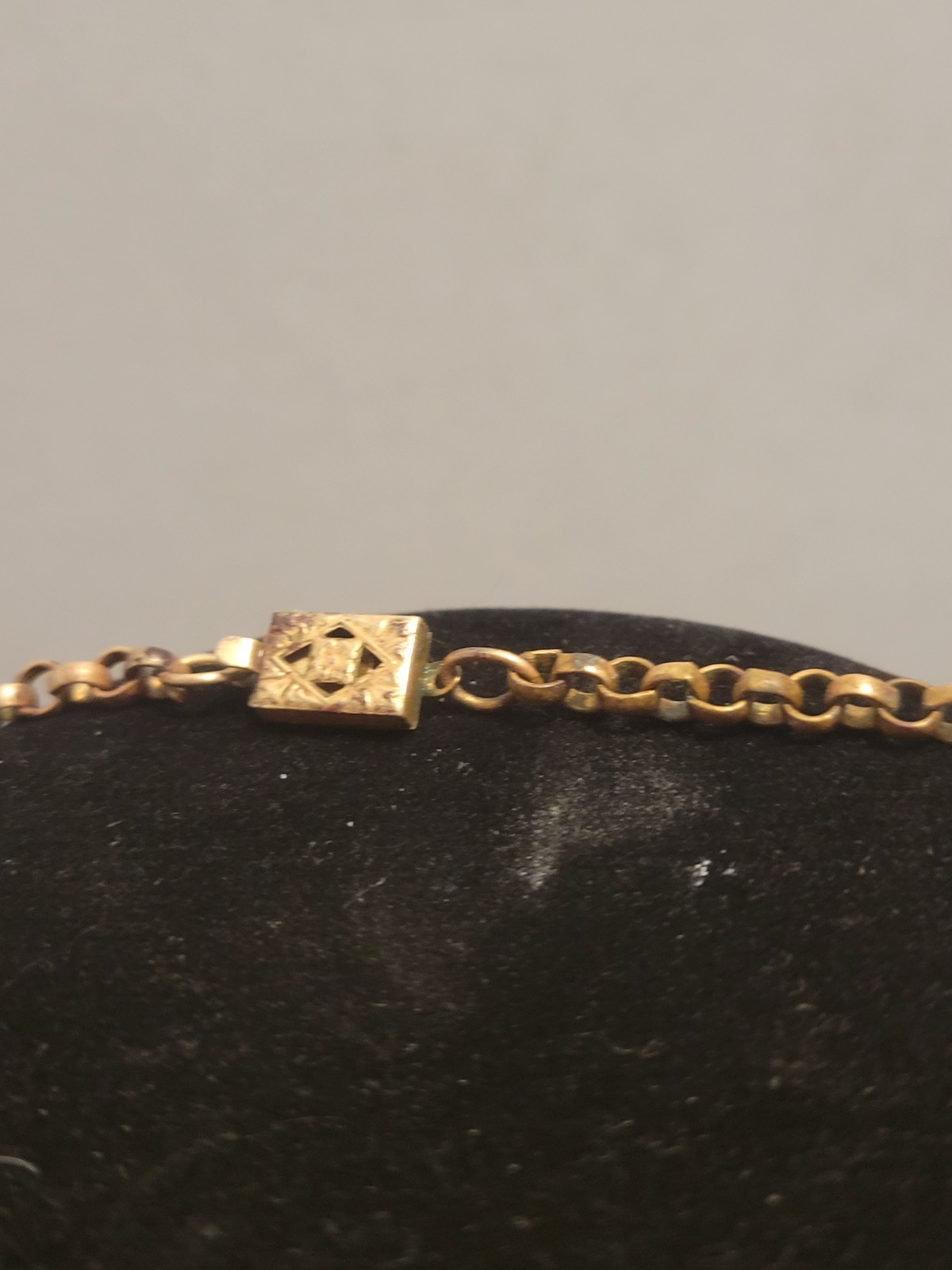 VICTORIAN Brass Filigree Choker Necklace W Dangling Stones Antique Egyptian Rev