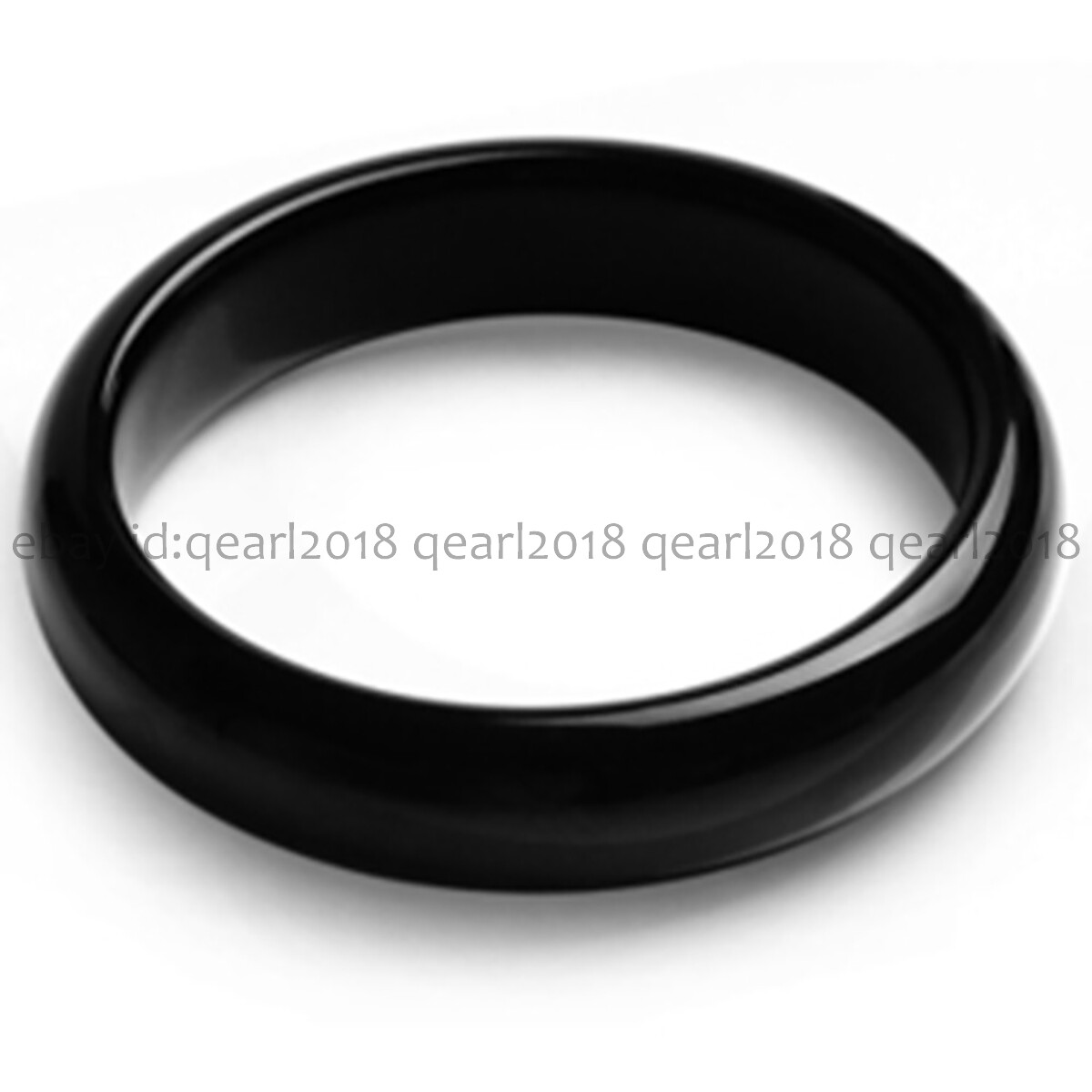 Natural Black Agate Gemstone Traditional Bangle Bracelet 56-64mm Women Jewelry