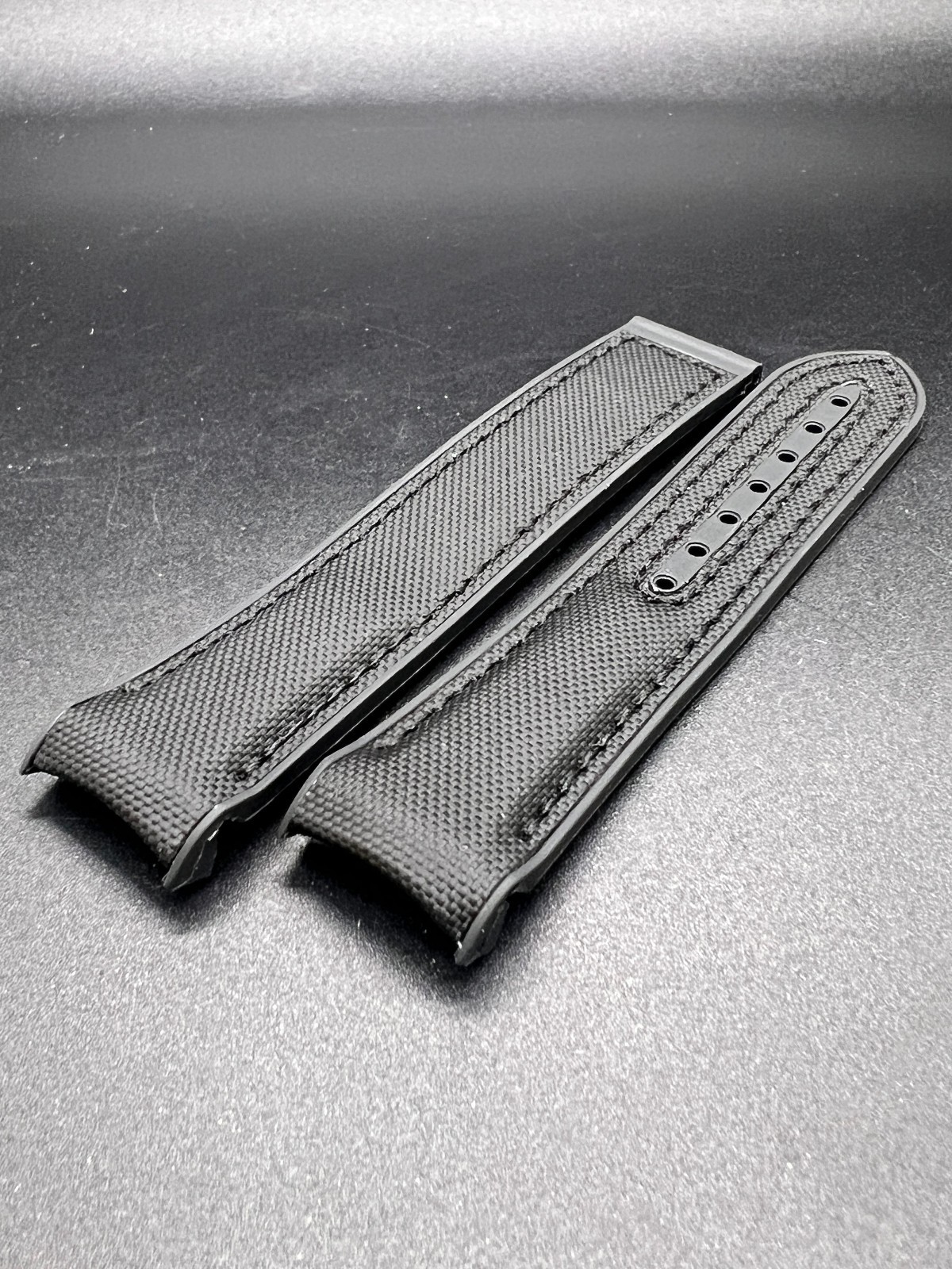Omega Speedmaster/Seamaster 20mm Sailcloth/Rubber Watch Strap with Clasp Options