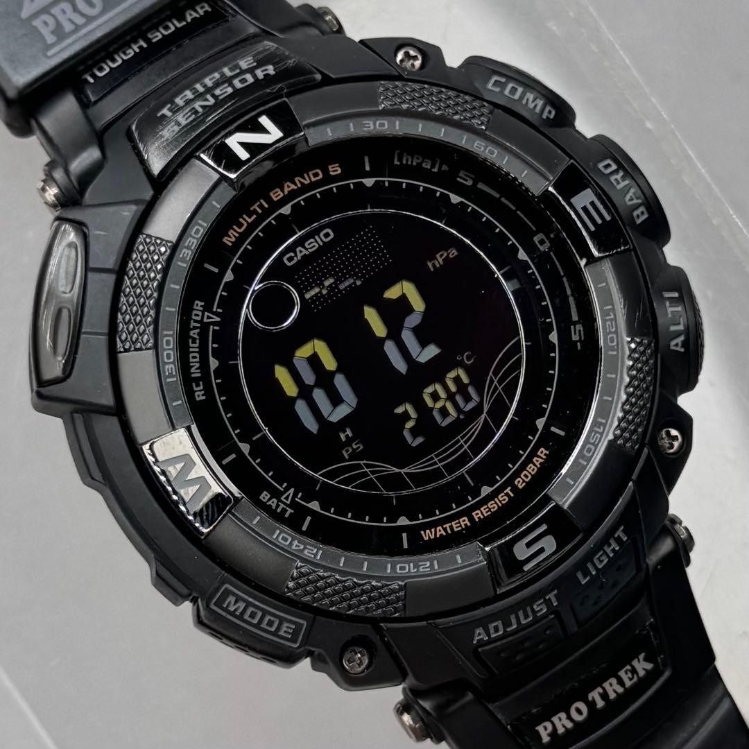 PROTREK PRW 1500YJ Radio Solar Black Inverted LCD