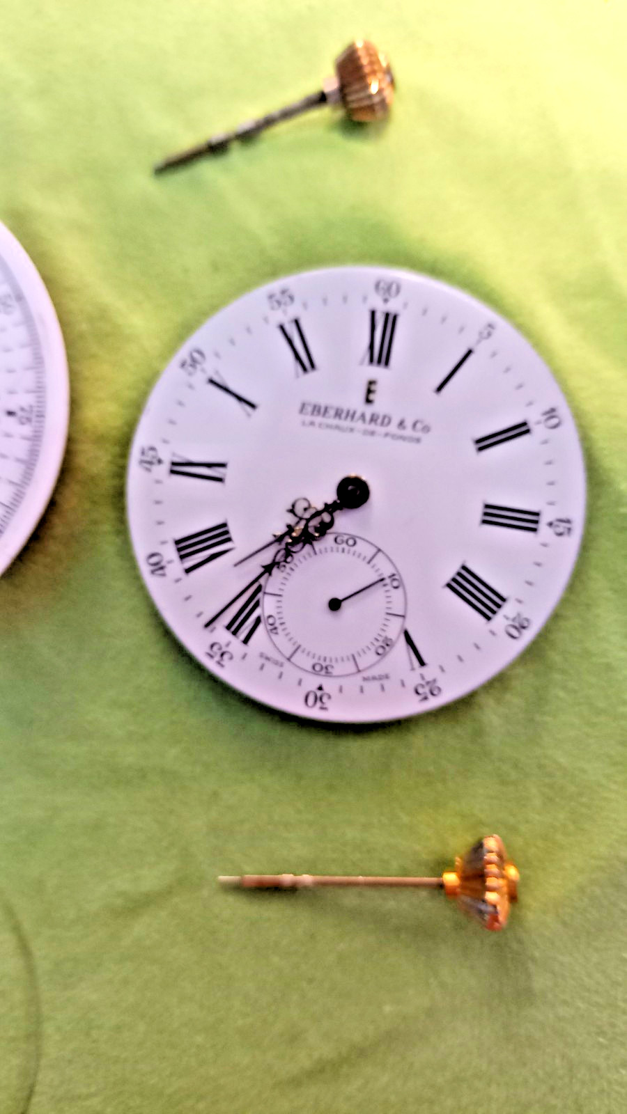 Lot of 2 Eberhard & Co Working Chronograph Pocket Watch Movements + 361-5